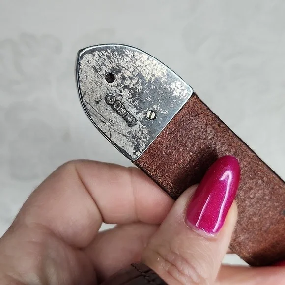 Brighton Mickey Mouse Train Lizard Print Belt Size 32 - Picture 11 of 13